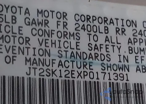 1993 Toyota Camry Le z USA, uszkodzony, nr VIN JT2SK12EXP0171391